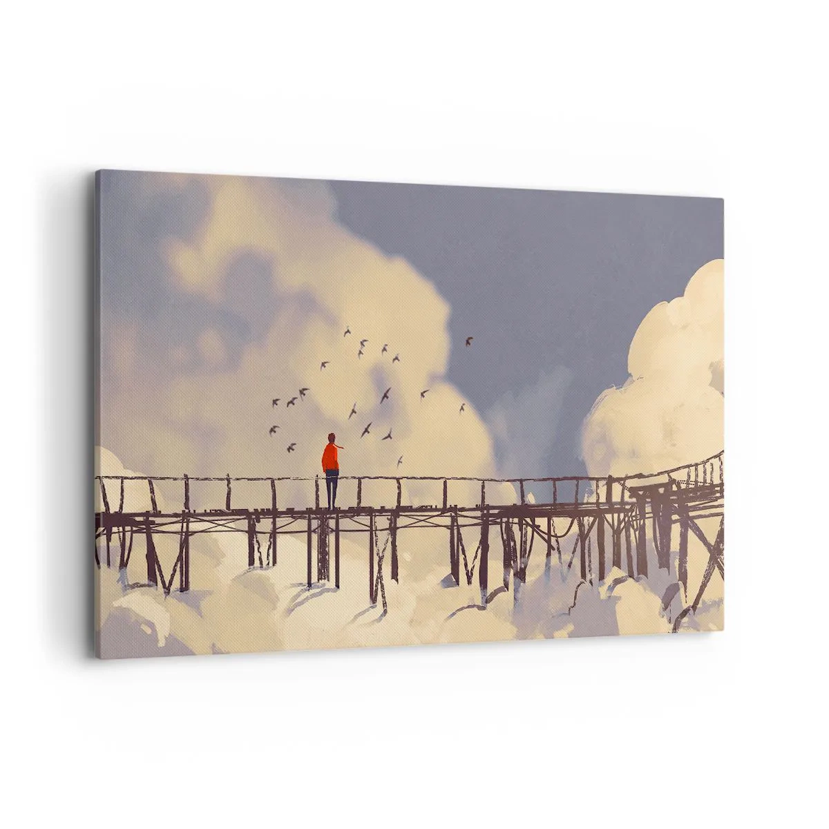 Lærredstryk - Billede på lærred - Blå længsel - 120x80 cm