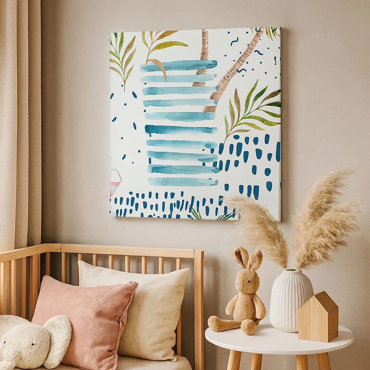 Lærredstryk - Billede på lærred - Ferie under palmerne - 30x30 cm