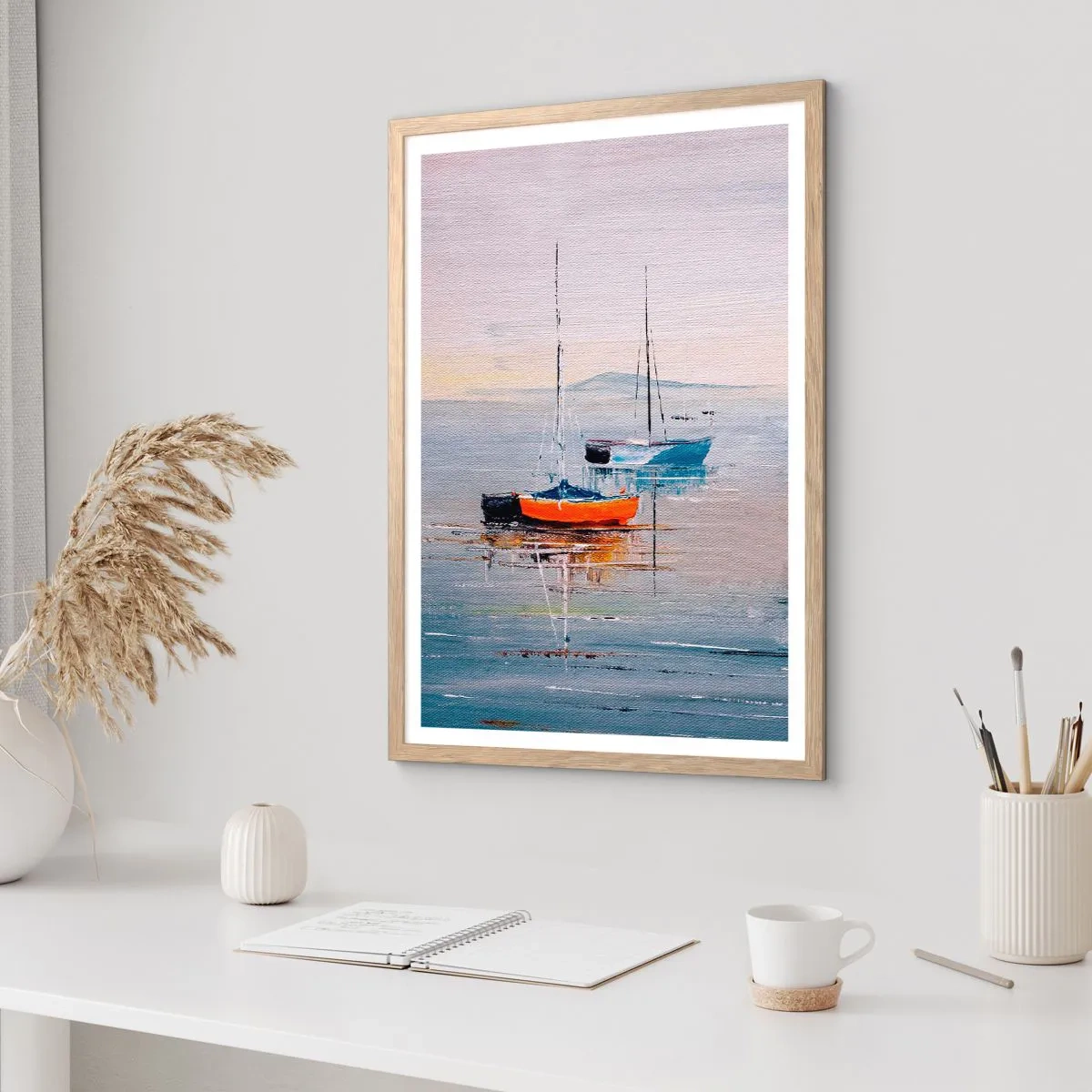 Plakat i ramme af lyst egetræ - Et velfortjent hvil - 61x91 cm