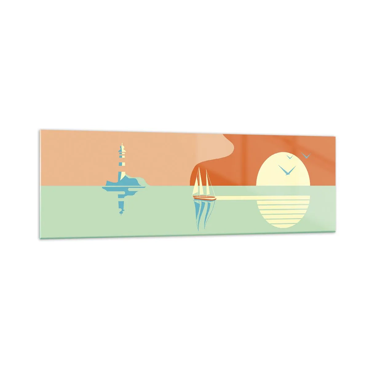 Billede på glas - Det perfekte havlandskab - 160x50 cm