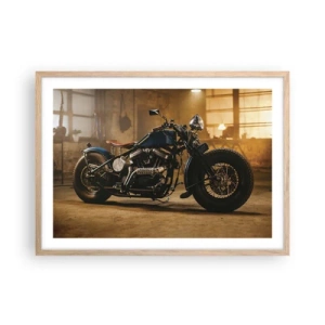 Plakat i ramme af lyst egetræ - Jeg kan gøre alt - 70x50 cm