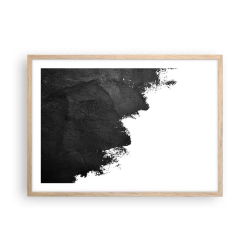 Plakat i ramme af lyst egetræ - Elementer: jord - 70x50 cm