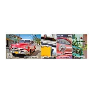 Fototapet Prøve Standard Eco - Kun på Cuba - Automotive, Veteranbil, Arkitektur - 100x30 cm