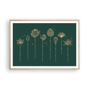 Plakat i ramme af lyst egetræ - Familien ZIÓŁkowski - 100x70 cm