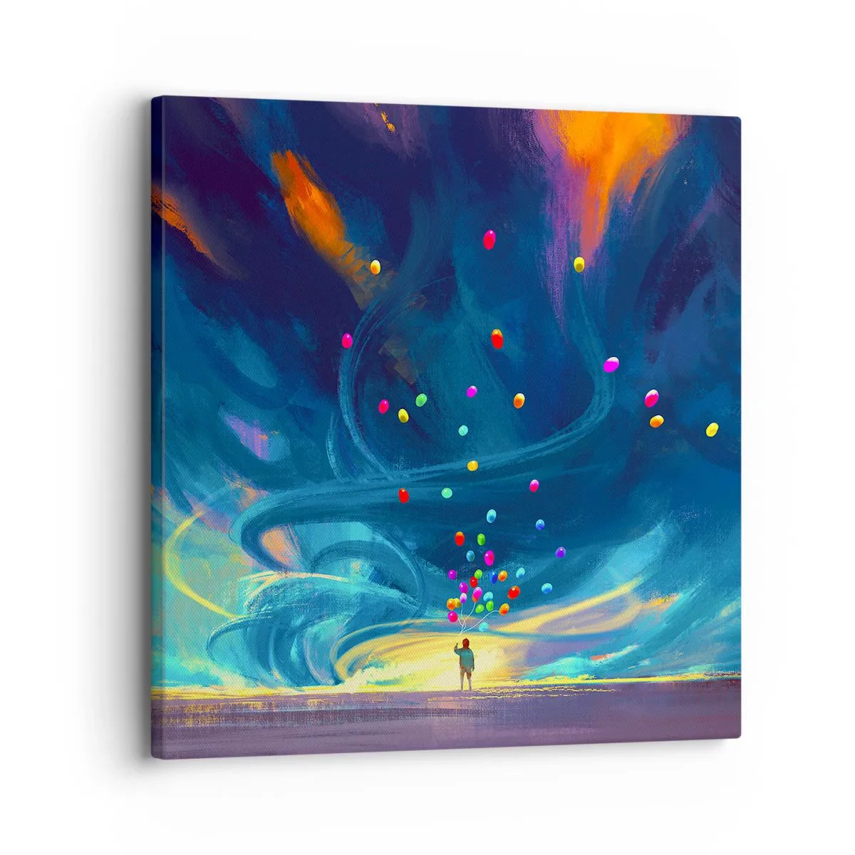 Lærredstryk - Billede på lærred - På en blå vind - 30x30 cm