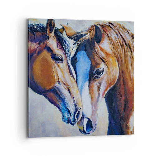 Lærredstryk - Billede på lærred - Er det venskab, er det kærlighed? - 70x70 cm