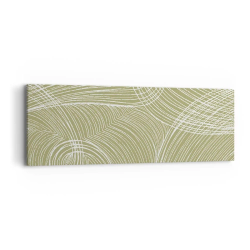 Lærredstryk - Billede på lærred - Indviklet abstraktion i hvidt - 90x30 cm