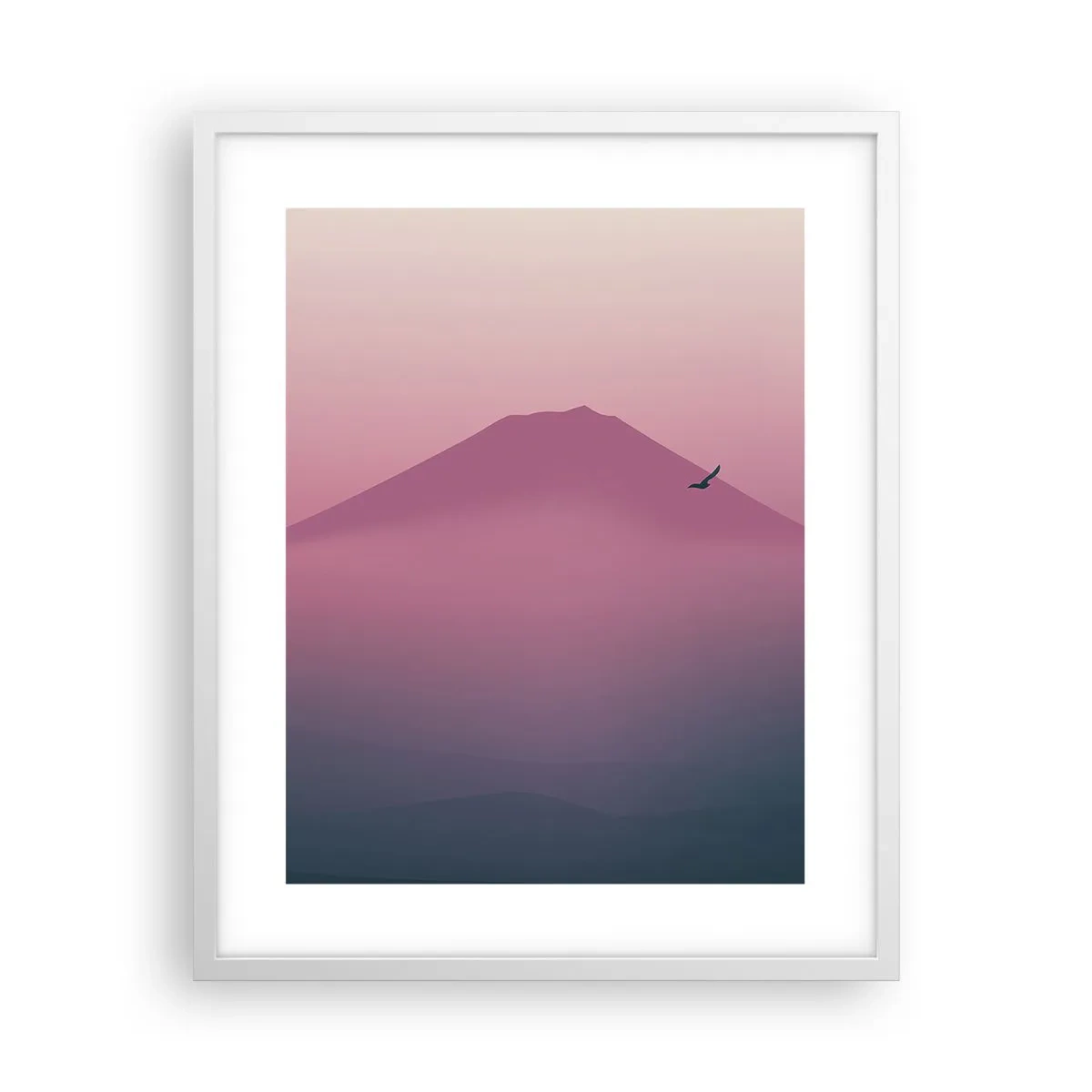 Plakat i hvid ramme - Vandrer over skyerne - 40x50 cm