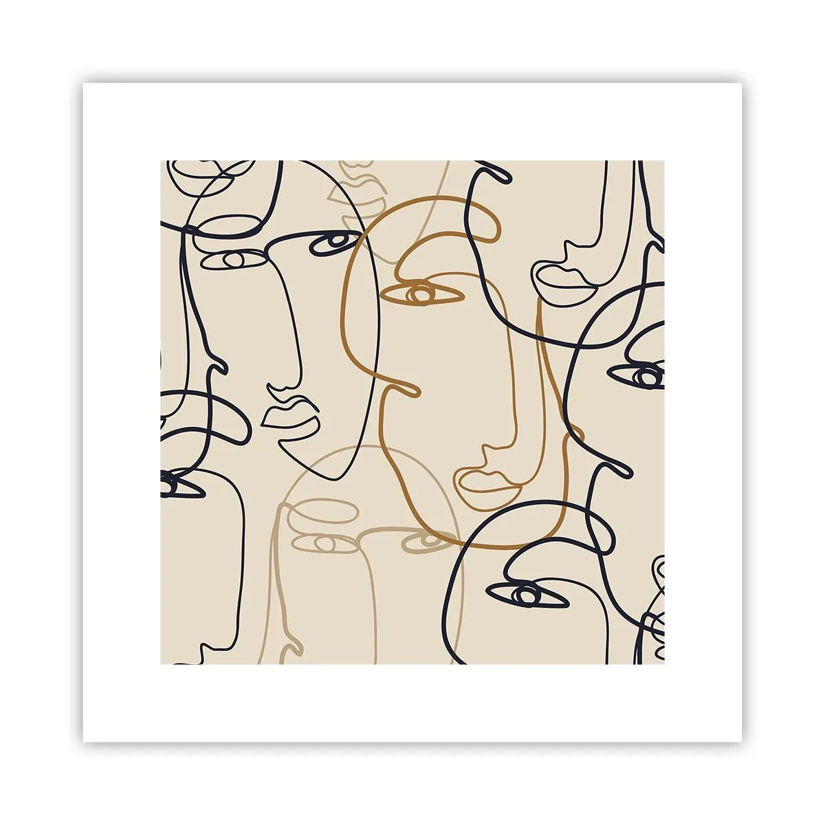 Plakat - Portræt ganget med hinanden - 30x30 cm