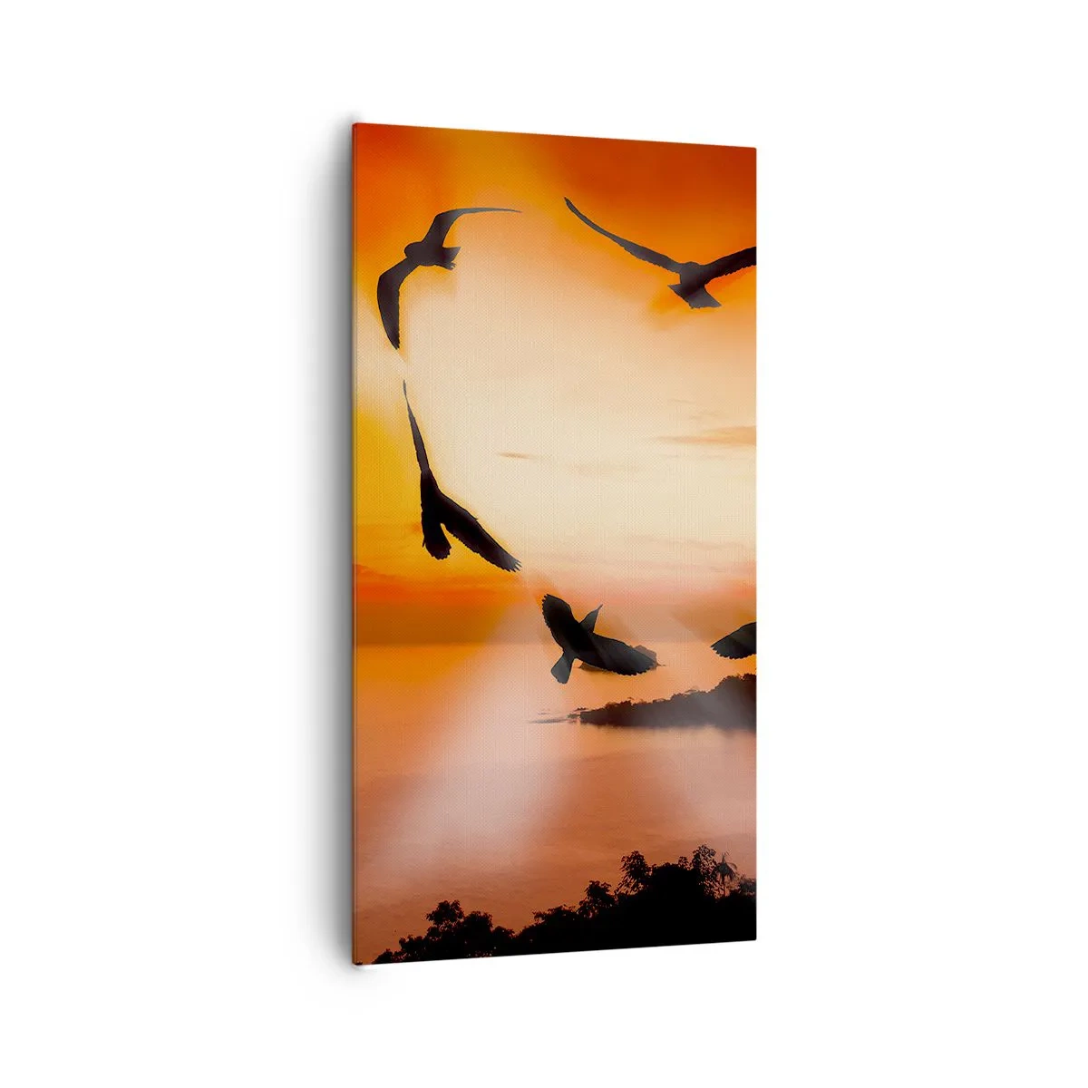 Lærredstryk - Billede på lærred - Elsk verden som en fugl - 65x120 cm