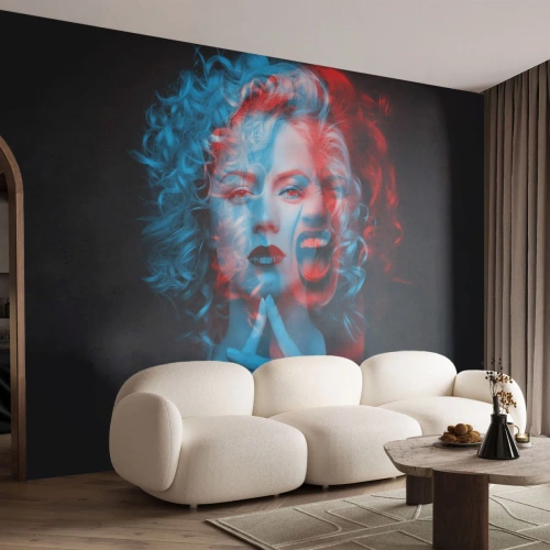 Fototapet Standard Eco - Alter ego - Abstraktion, Kvinde, Kvindens ansigt - 450x315 cm