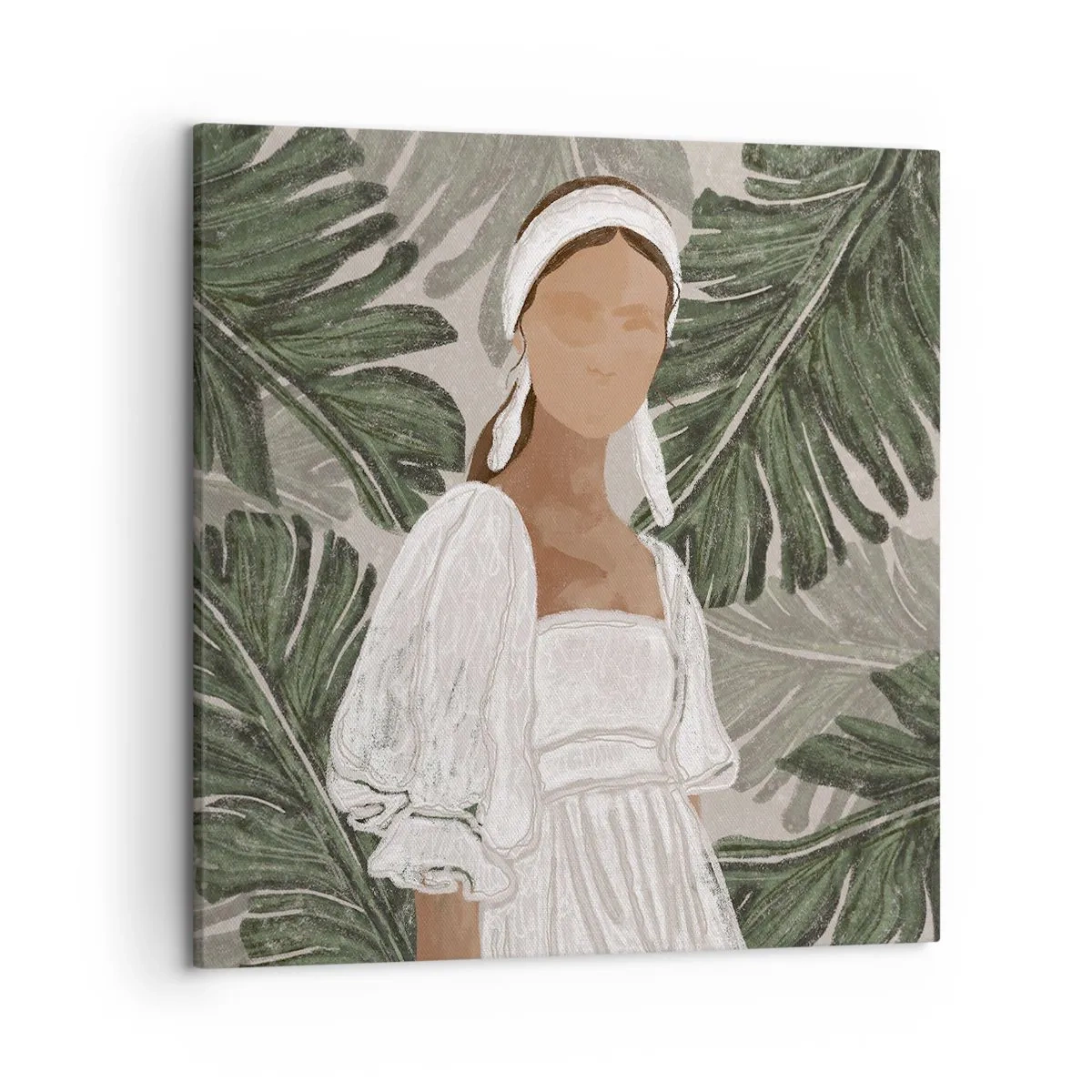 Lærredstryk - Billede på lærred - Eksotisk portræt - 50x50 cm