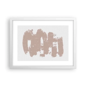 Plakat i hvid ramme - Abstraktion i sart rosa - 40x30 cm