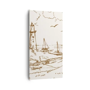 Lærredstryk - Billede på lærred - Oversigt over sommerminder - 65x120 cm