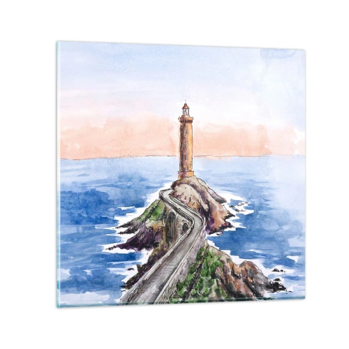 Billede på glas - Med front mod havet - 60x60 cm