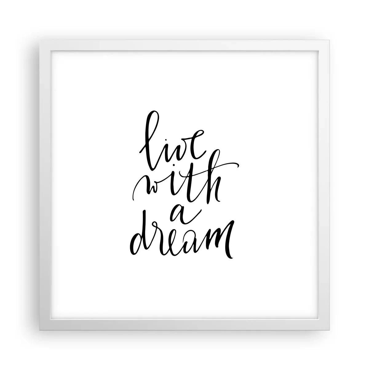 Plakat i hvid ramme - Of course - 40x40 cm