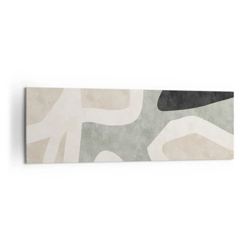 Lærredstryk - Billede på lærred - Komposition med et sort tema - 160x50 cm