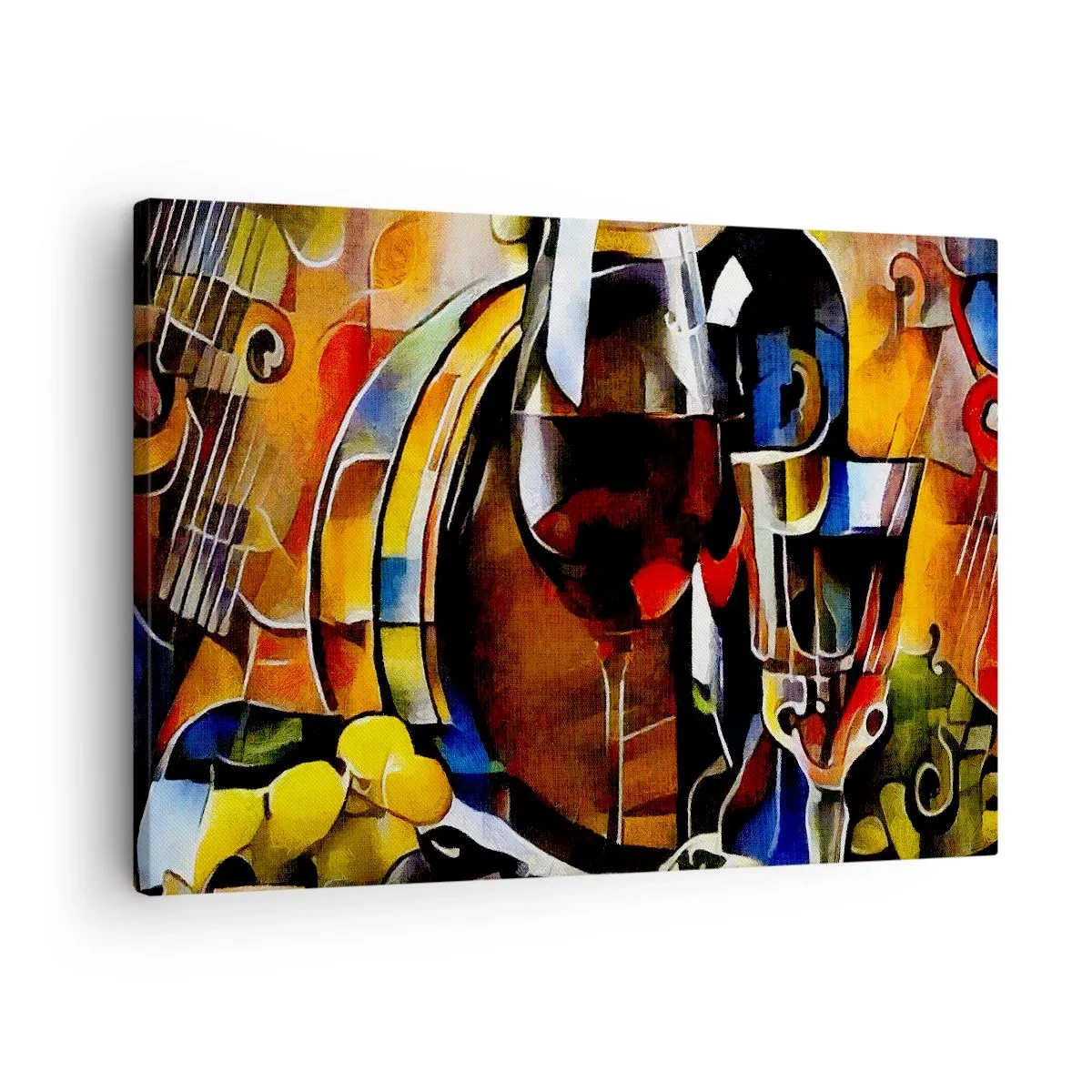 Lærredstryk - Billede på lærred - Abstrakt stilleben med briller og instrumenter - 70x50cm - Og verden bliver mere farverig - Moderne vægdekoration til stue og soveværelse ARTTOR