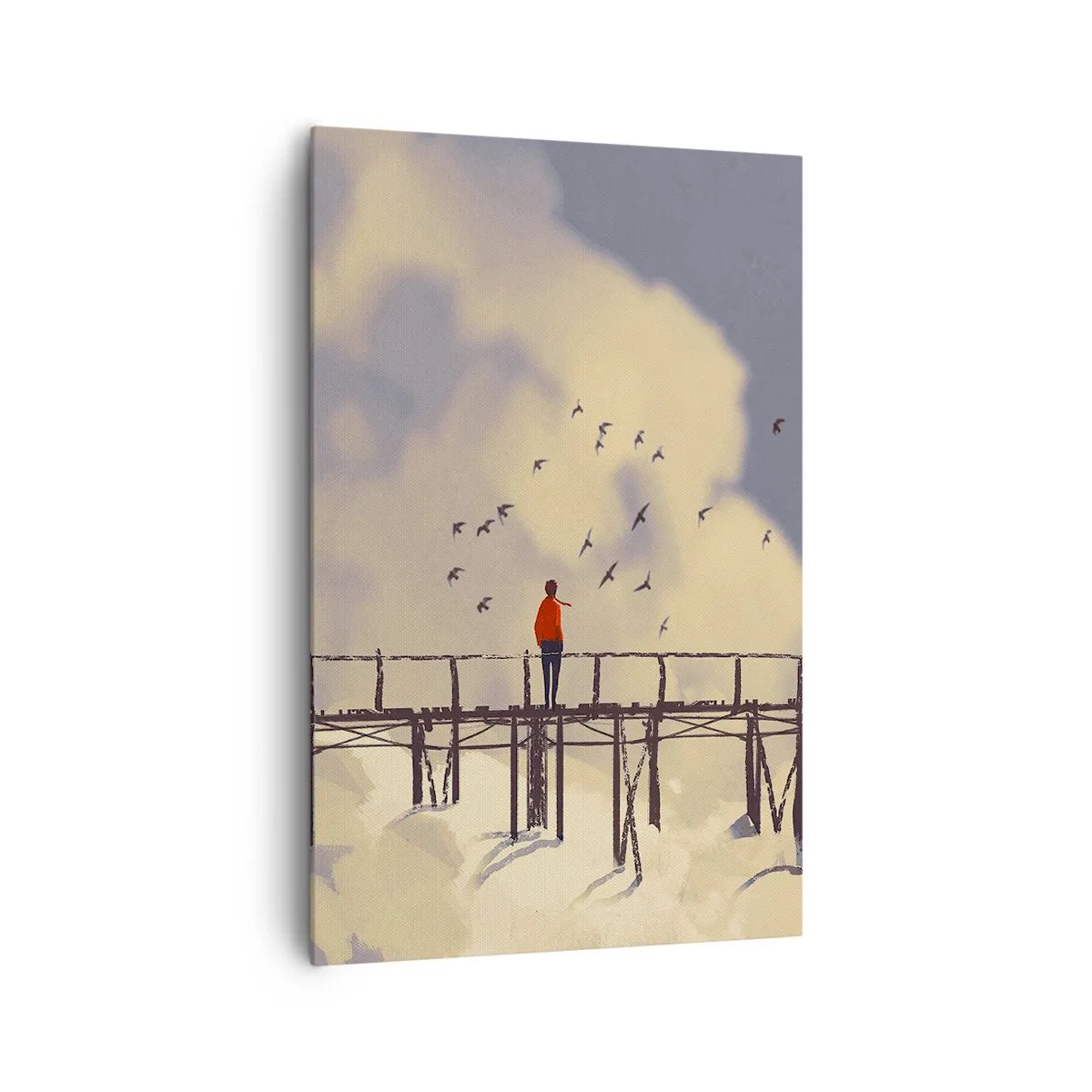 Lærredstryk - Billede på lærred - Blå længsel - 80x120 cm