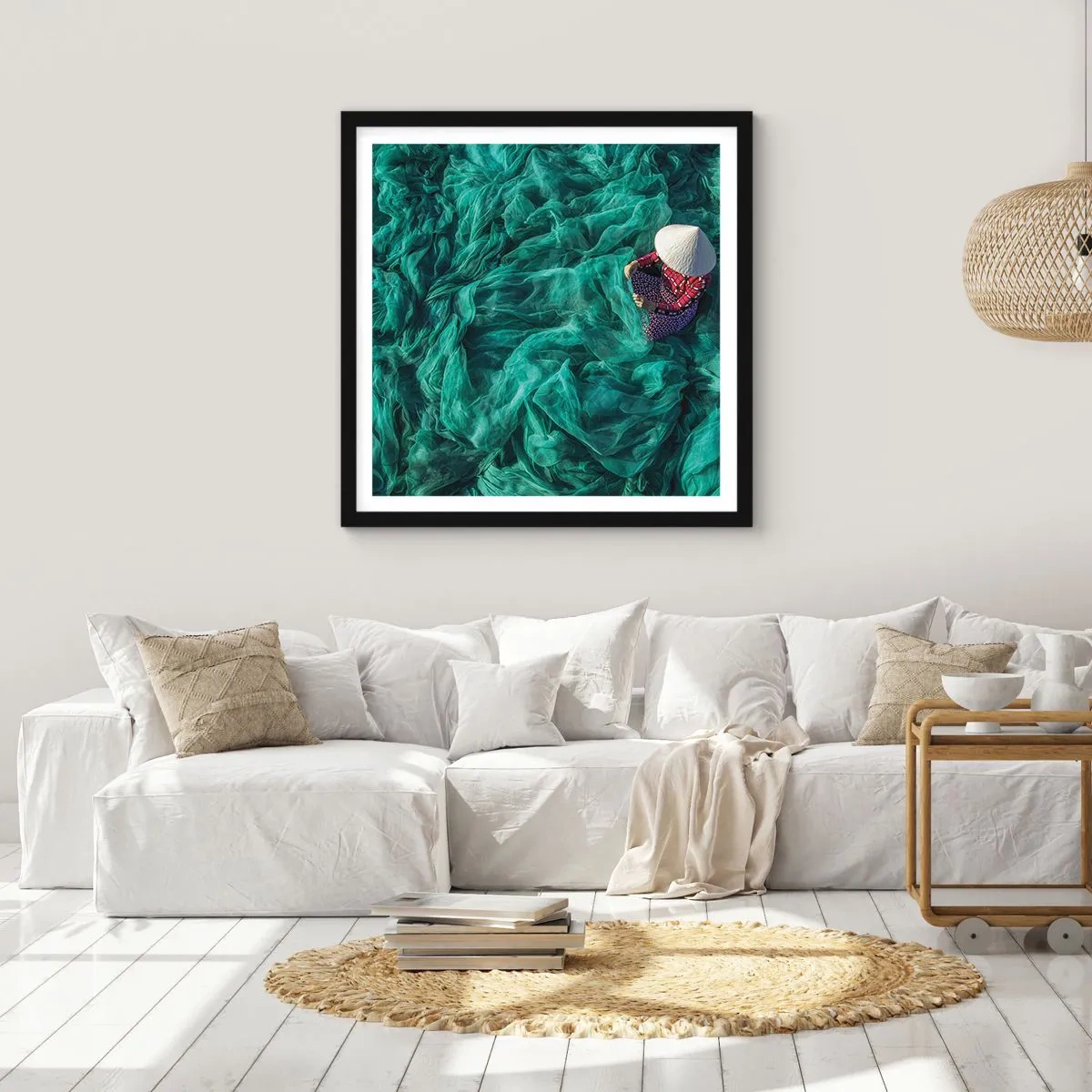Plakat i sort ramme - I et hav af lys - 30x30 cm