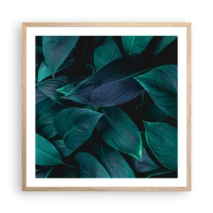 Plakat i ramme af lyst egetræ - Grønt i sig selv - 60x60 cm