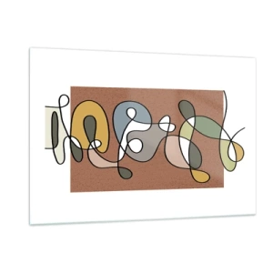 Billede på glas - En abstraktion, der er værd at smile over - 120x80 cm