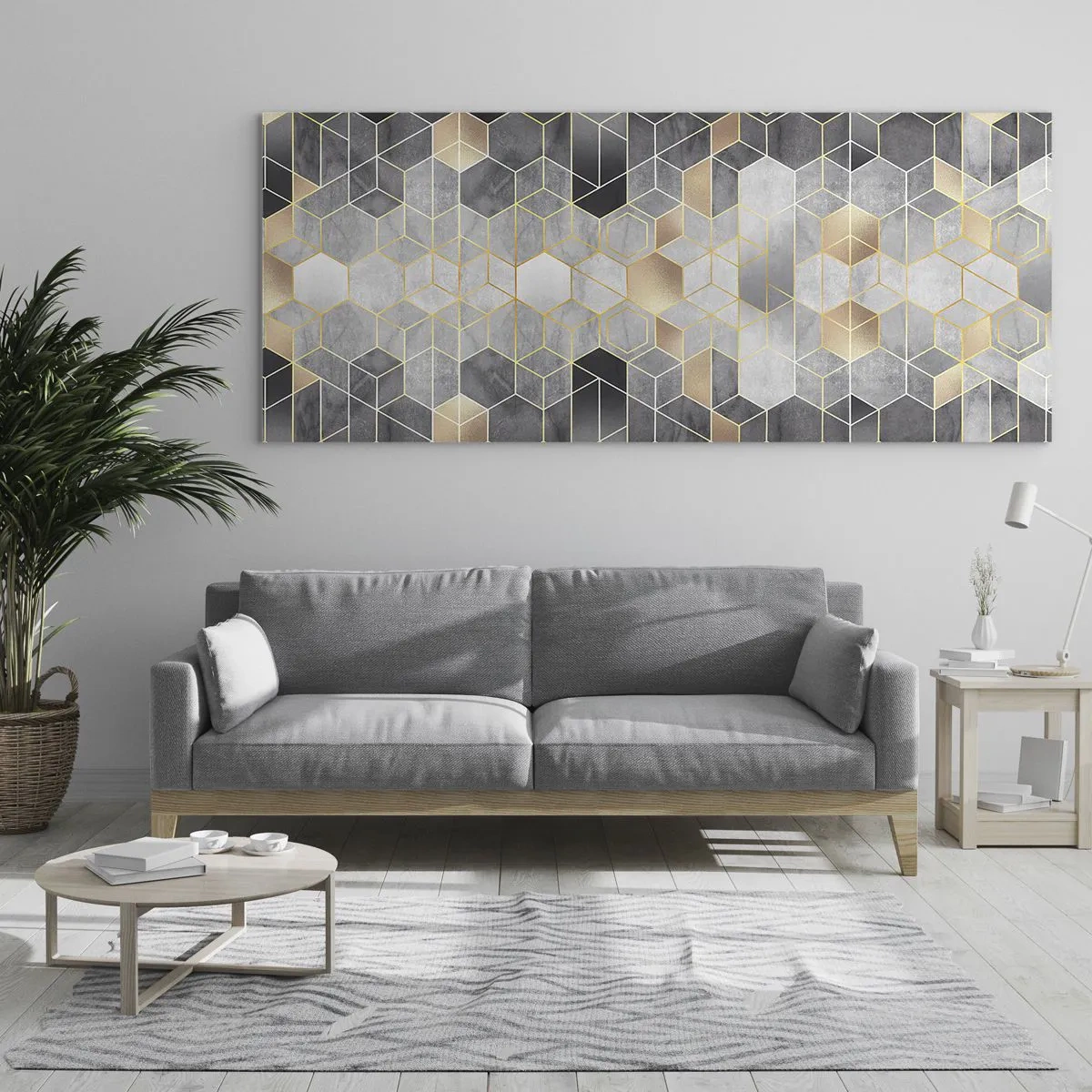 Billede på glas - Sammensætning af diamanter - 100x40 cm