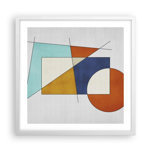 Plakat i hvid ramme - Abstraktion: modernistisk leg - 50x50 cm