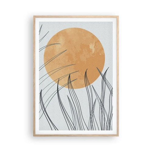 Plakat i ramme af lyst egetræ - Altid mod solen - 70x100 cm