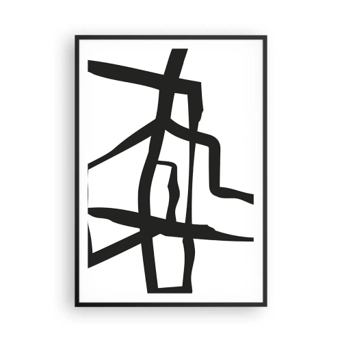 Plakat i sort ramme - Sort og hvid konstruktion - 70x100 cm