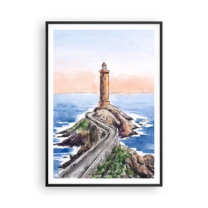 Plakat i sort ramme - Med front mod havet - 70x100 cm