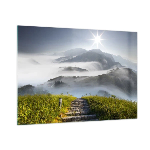 Billede på glas - Stadig op mod skyerne - 100x70 cm