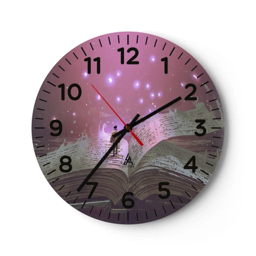 Vægur, Uret - En invitation til en anden verden - læs den! - 30x30 cm