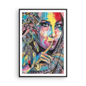 Plakat i sort ramme - Vær tavs, indtil du forstår - 70x100 cm