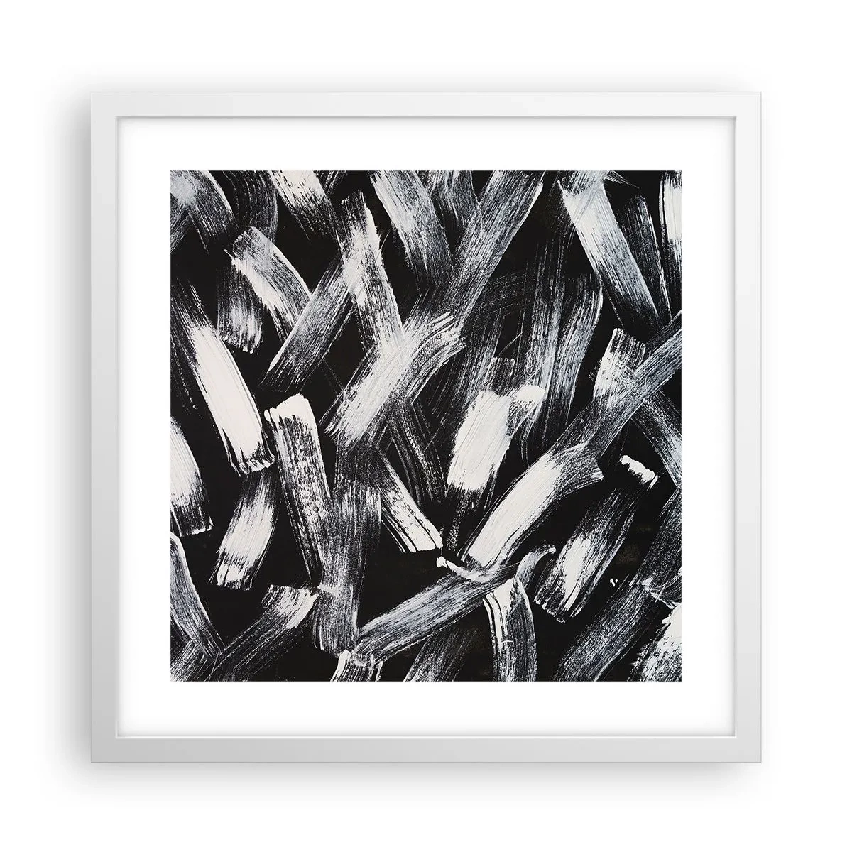 Plakat i hvid ramme - Abstraktion i den industrielle ånd - 40x40 cm