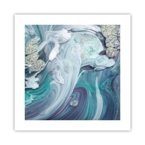 Plakat - Strømme af blå - 40x40 cm