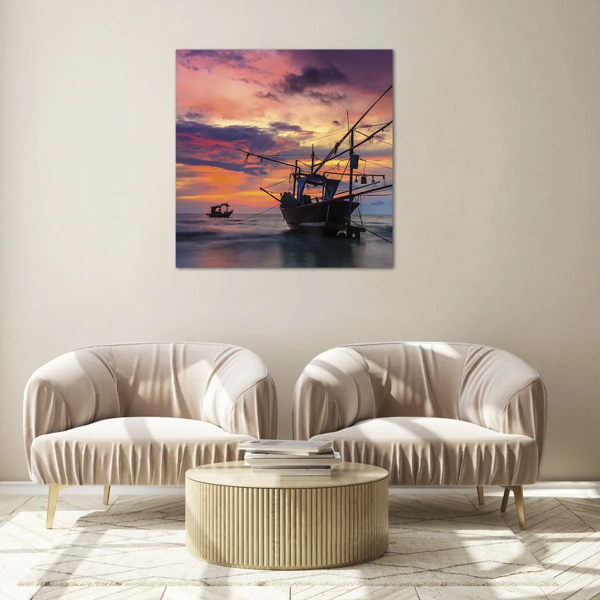 Billede på glas - En eksotisk aften - 30x30 cm