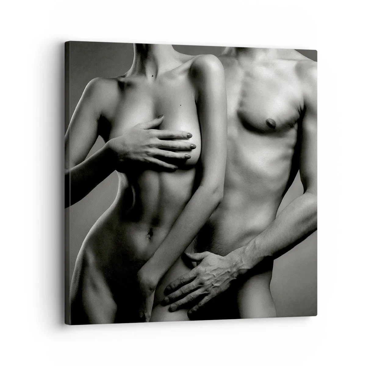 Lærredstryk - Billede på lærred - Adam og Eva - 30x30 cm