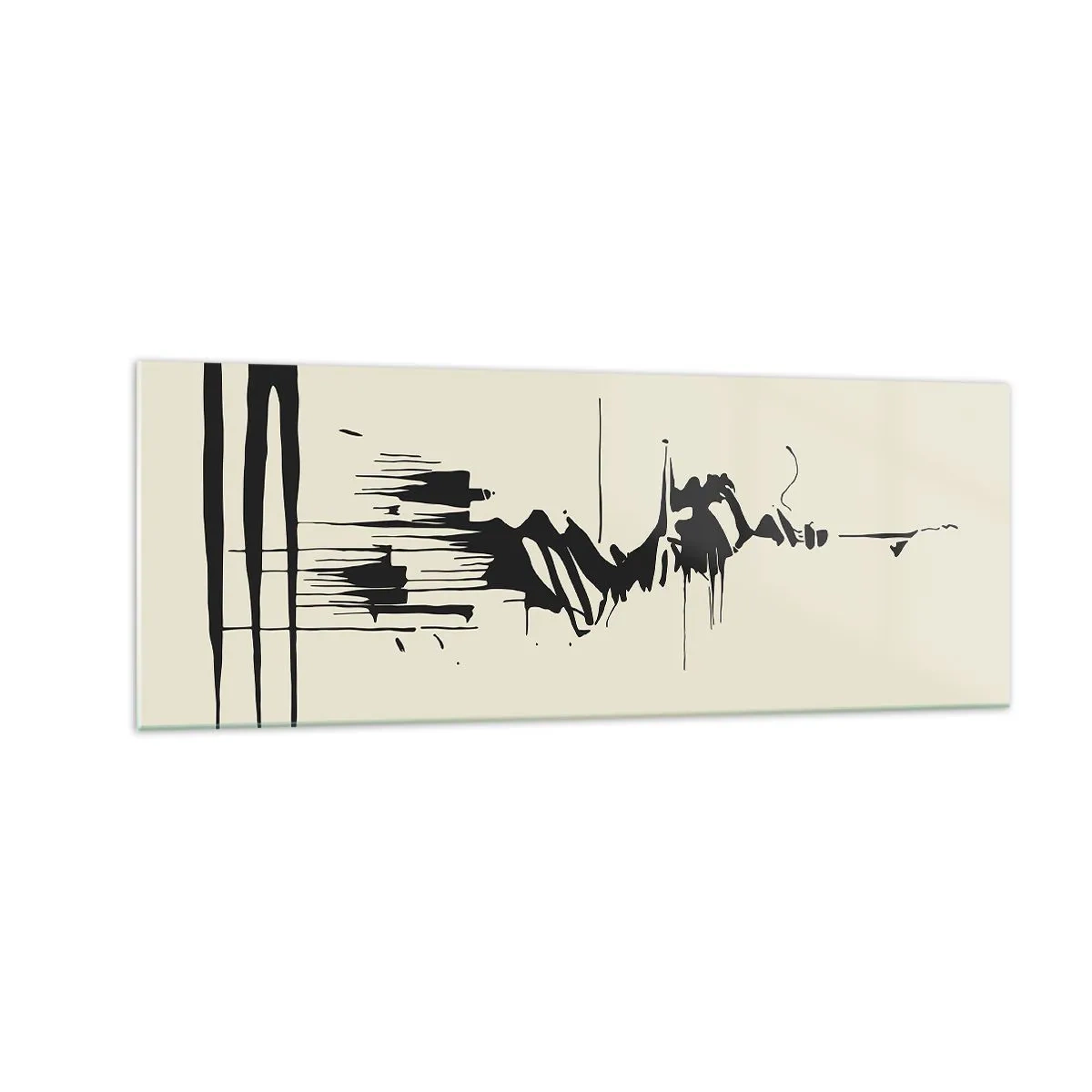 Billede på glas - Skyndsom abstraktion - 140x50 cm