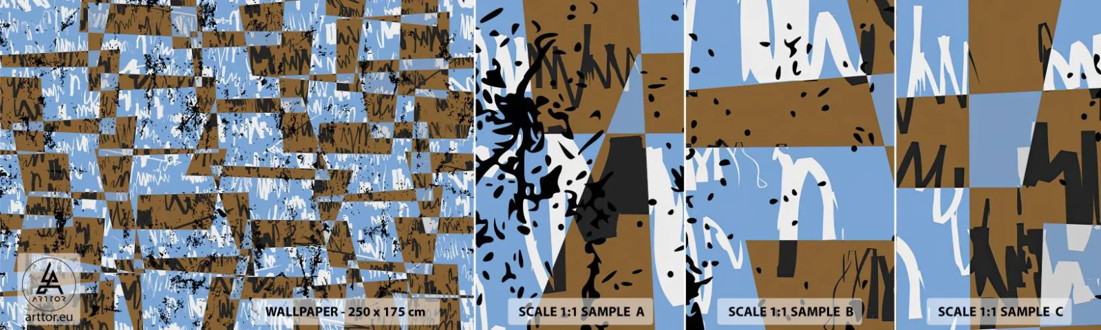 Fototapet Prøve Standard Eco - Ikke oversvømmet udskæring - Abstraktion, Stykke, Moderne mønster - 100x30 cm