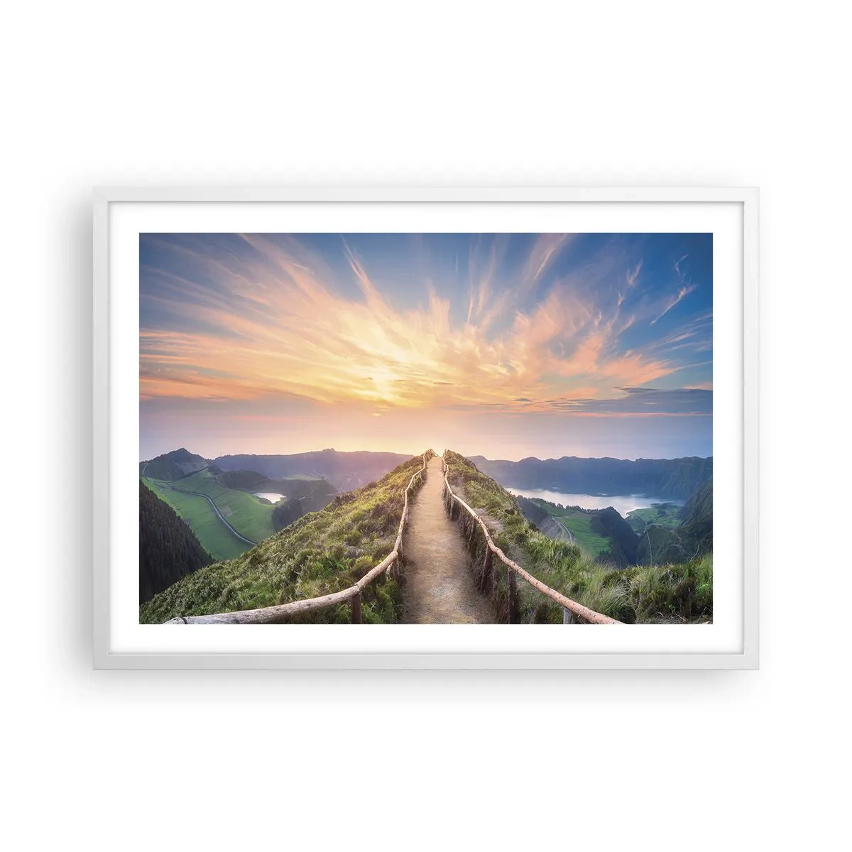 Plakat i hvid ramme - Tæt på himlen - 70x50 cm