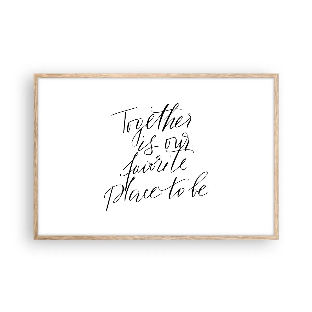 Plakat i ramme af lyst egetræ - Føler du det også? - 91x61 cm