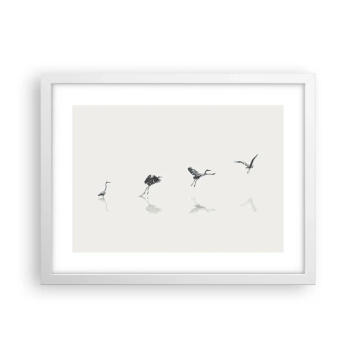 Plakat i hvid ramme - Fire enkle trin - 40x30 cm