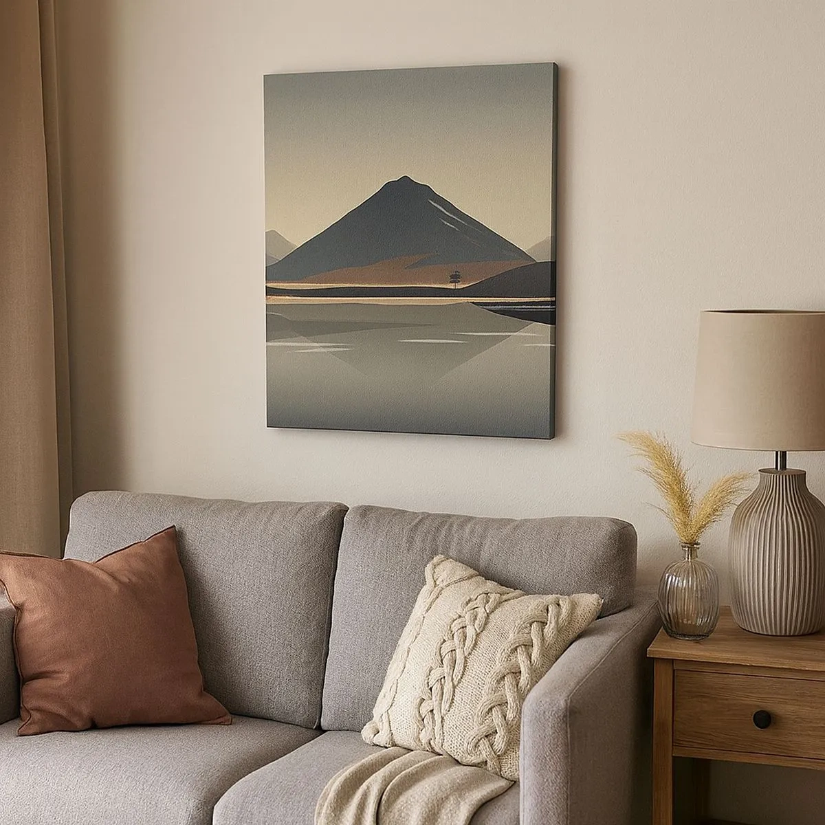 Lærredstryk - Billede på lærred - Spejlrefleksion - 30x30 cm