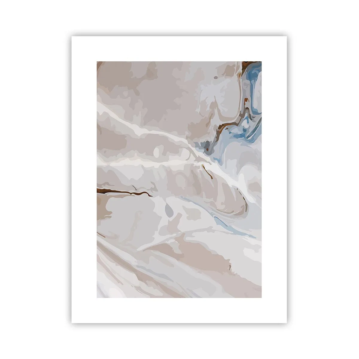 Plakat - Blå slynger sig under det hvide - 30x40 cm