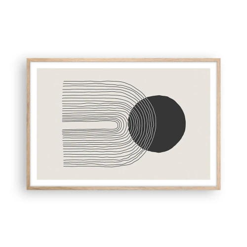 Plakat i ramme af lyst egetræ - Rystende og selvsikker - 91x61 cm