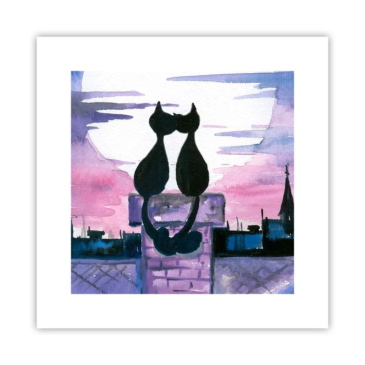 Plakat - Rendez-vous under månen - 30x30 cm