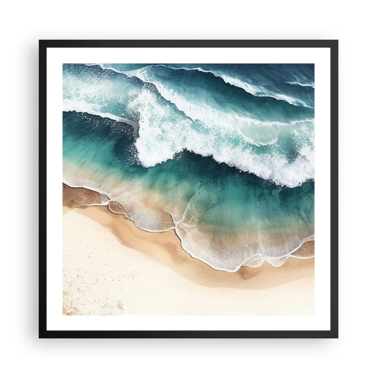 Plakat i sort ramme - Et evigt møde - 60x60 cm