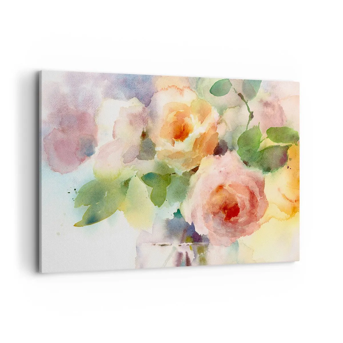 Lærredstryk - Billede på lærred - Delikat som akvarelfarve - 100x70 cm