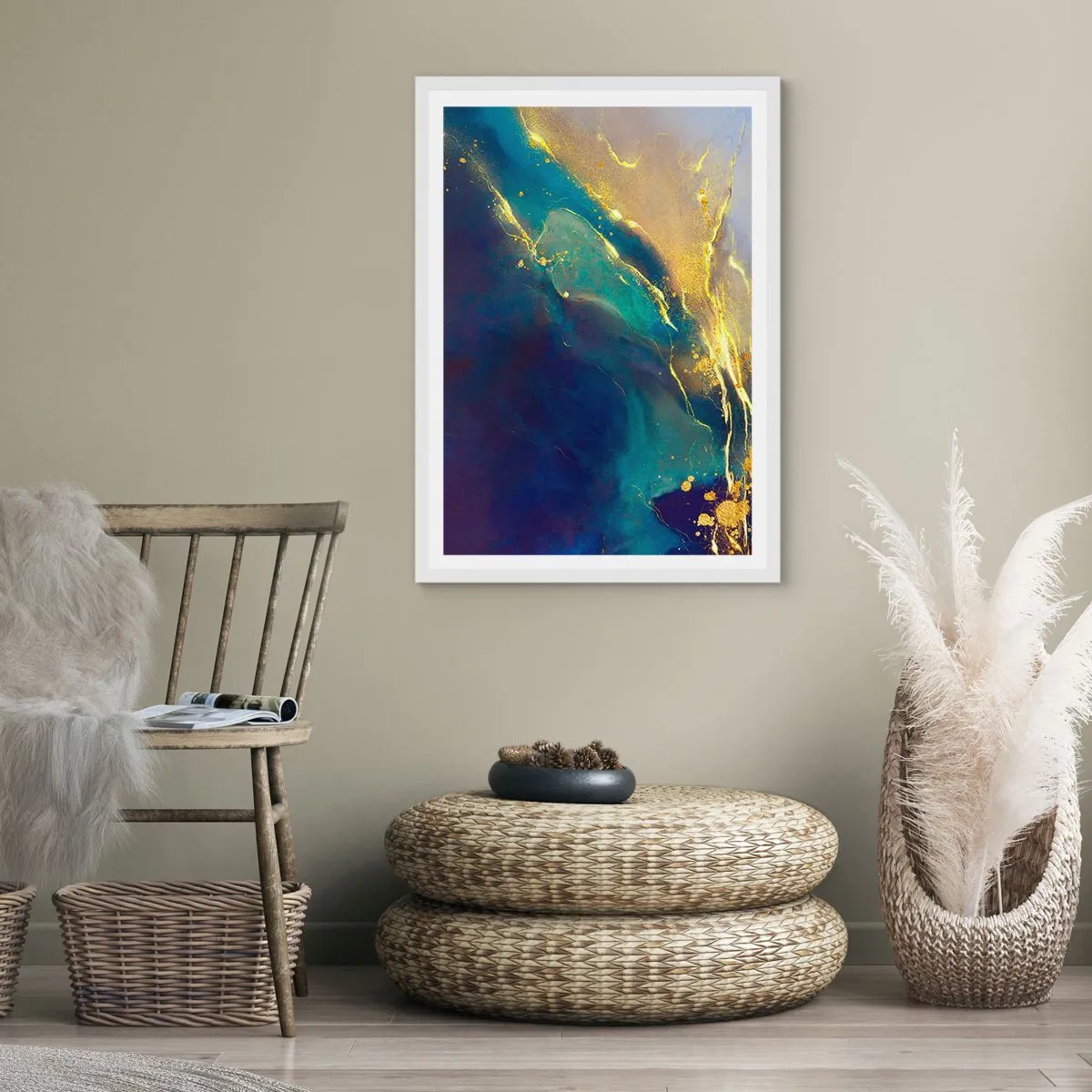 Plakat i hvid ramme - Gylden marsk - 40x50 cm